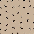 abstract seamless vector pattern black arches on beige background