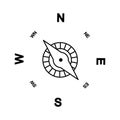 Arrow Compass Icon Vector Logo Template. Complete with eight cardinal directions. Royalty Free Stock Photo