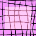 abstract simple vector background cells stripes brush with paint drops and rectangle frame in the center white, black, violet Royalty Free Stock Photo