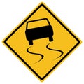 Vector slippery road sign