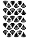 Black diamonds on a white background Royalty Free Stock Photo
