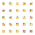 Gradient icons for file and folder. Royalty Free Stock Photo