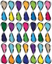 Multicolored drops on a white background
