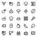 Outline icons for food bakery. Royalty Free Stock Photo
