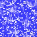abstract brush strokes white spots on blue background. Vector pattern background Royalty Free Stock Photo