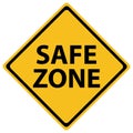 A yellow road warning sign isolated, safe zone