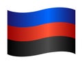 Polyamory flag - stock illustration - blue-red-black flag. Polyamory pride symbols. One of the forms of consistent non-monogamy, a