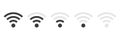 Wi-fi icon set. Wireless technology collection. Wifi pictogram group Royalty Free Stock Photo