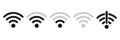 Wi-fi icon set. Wireless technology collection. Wifi pictogram group. Royalty Free Stock Photo