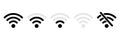 Wi-fi icon set. Wireless technology collection. Wifi pictogram group. Royalty Free Stock Photo