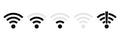 Wi-fi icon set. Wireless technology collection. Wifi pictogram group. Royalty Free Stock Photo