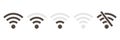 Wi-fi icon set. Wireless technology collection. Wifi pictogram group. Royalty Free Stock Photo