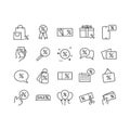 Simple Set of Discount Related Vector Line Icons. Royalty Free Stock Photo