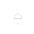 Church sketch on white background line drawing silhouette, vector illustration