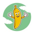 Cartoon happy banana character illustration design