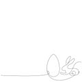 Easter egg on white background one line drawing vector illustration Royalty Free Stock Photo