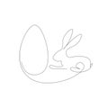Easter egg on white background one line drawing vector illustration Royalty Free Stock Photo