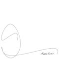 Easter egg on white background one line drawing vector illustration Royalty Free Stock Photo