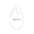 Easter egg on white background one line drawing vector illustration Royalty Free Stock Photo