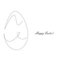 Happy easter egg on white background one line drawing, vector illustration design Royalty Free Stock Photo