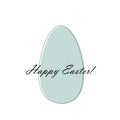 Happy easter egg on white background one line drawing, vector illustration design Royalty Free Stock Photo