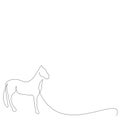 Horse animal silhouette one line drawing on white background vector illustration Royalty Free Stock Photo