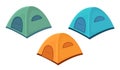 Vector camping tents. Set of elements for the tourist camp