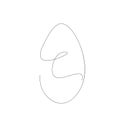 Easter egg one line drawing on white background vector illustration Royalty Free Stock Photo