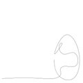 Easter egg on white background one line drawing, vector illustration Royalty Free Stock Photo