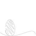 Easter egg on white background one line drawing design, vector illustration Royalty Free Stock Photo