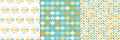 Summer seamless patterns set, abstract, geometric shapes Royalty Free Stock Photo