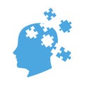 Human head profile with puzzle elements. The concept of psychology or medical design. Royalty Free Stock Photo