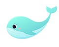 Cute cartoon whale vector illustration. Animals of the ocean vector Royalty Free Stock Photo