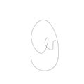 Easter egg silhouette one line drawing on white background, vector illustration Royalty Free Stock Photo