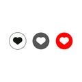 Heart icons, love signs, Collection of heart illustrations, Love symbol icon set, love symbol