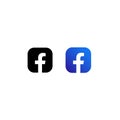 Facebook logo signs, facebook button icons Royalty Free Stock Photo