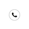 Rounded Telephone receiver icon, phone icon, contact symbol