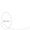 Easter egg silhouette one line drawing on white background, vector illustration Royalty Free Stock Photo