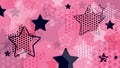 Black pink punk rock stars banner Royalty Free Stock Photo