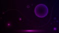 Dark Futuristic Background With Glowing Lines And Neon Circles