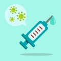 Medical vaccination needle. Medical illustration.A vaccine needle that can cure disease.