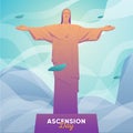 Illustration of Ascension Day banner of Jesus