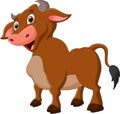 Cute buffalo cartoon posing and smiling