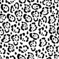 Jaguar seamless pattern in vector. Black and white classic background Royalty Free Stock Photo