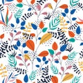 Seamless floral botanial pattern and texture. Botanical background.