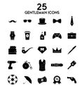 Gentleman Icons collection. Men\'s accessories and lifestyle. Set of 25 men\'s icons.