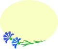 Oval frame with two blue cornflowers. Royalty Free Stock Photo