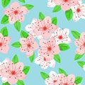 Romantic modern seamless flowers pattern with Cherry flowers Branch.