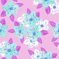 Romantic modern seamless flowers pattern with Cherry flowers Branch.