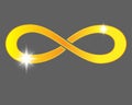 Infinity sign - vector full color illustration. The infinity symbol is a sign or icon for identity. A golden, shining, brilliant i